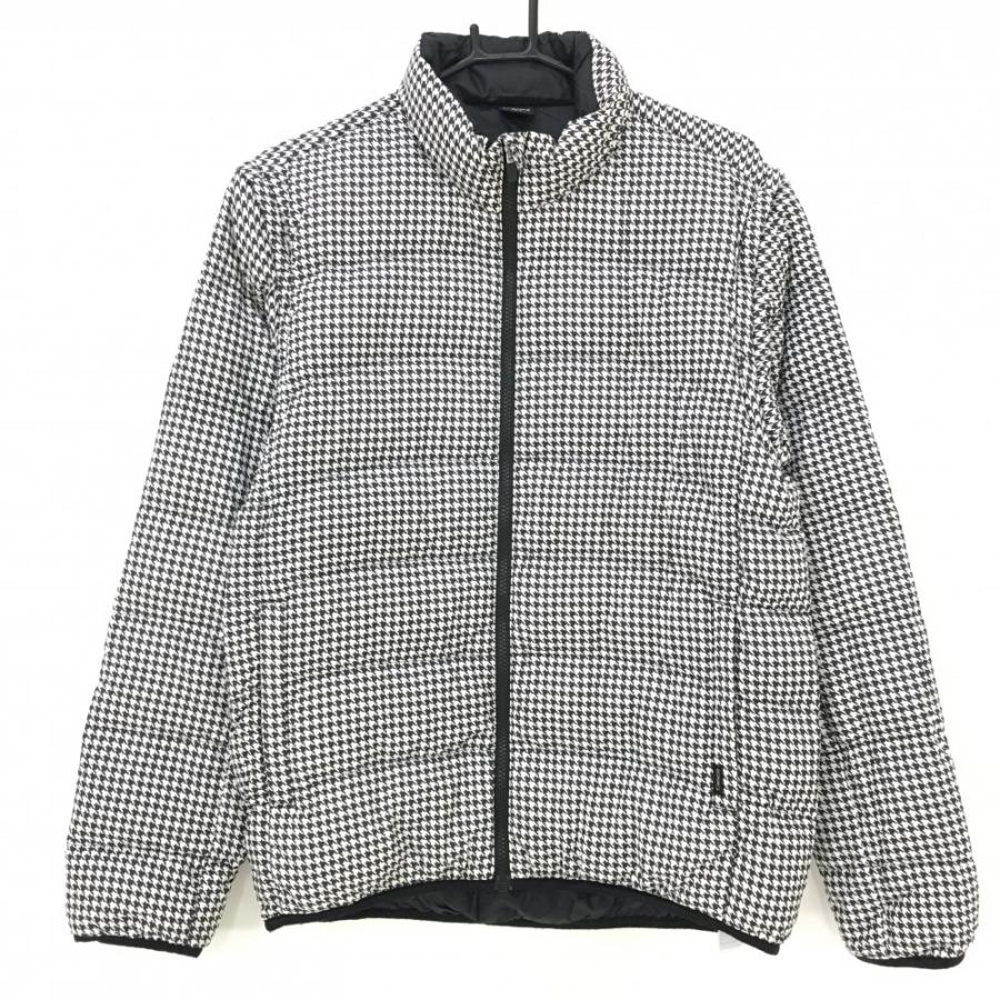 美品】イグニオ 2WAYダウンジャケット 白×黒 千鳥格子 ダウン80％ 袖