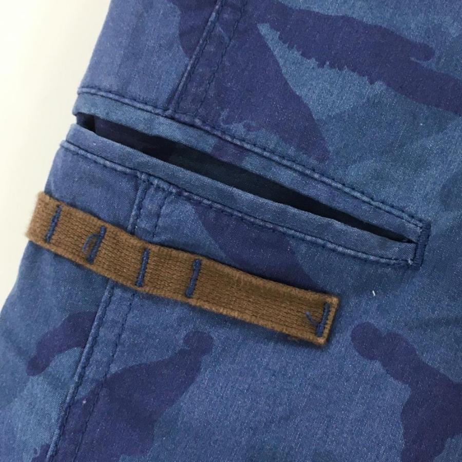 超美品】エドウィンゴルフ カーゴパンツ ブルー カモフラ 迷彩 ティ 