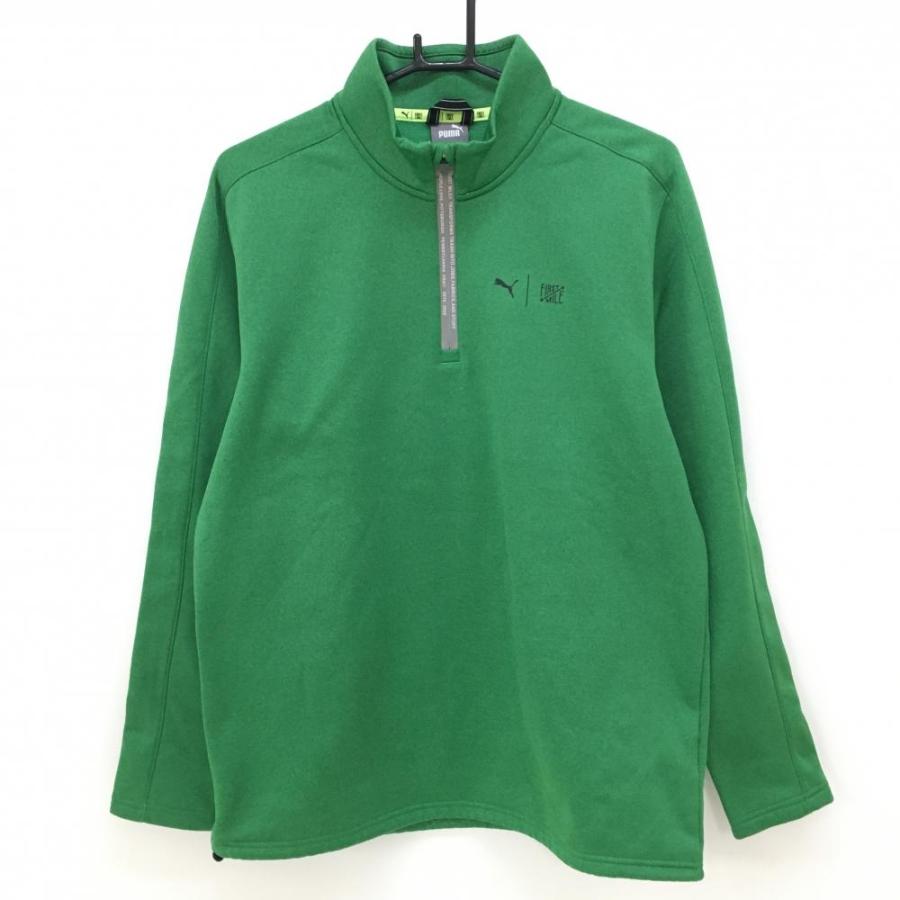 PUMA（プーマ） ハイネックトレーナー グリーン ハーフジップ 裏起毛