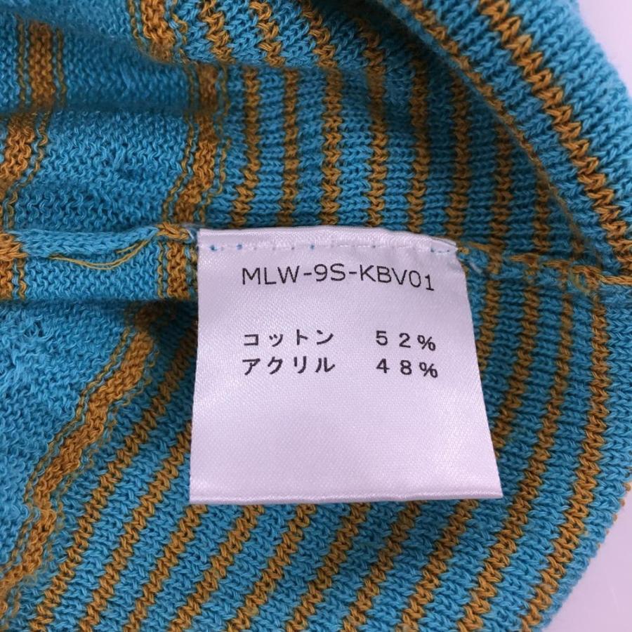 マークアンドロナ ノースリーブワンピース ライトブルー×オレンジ 迷彩 