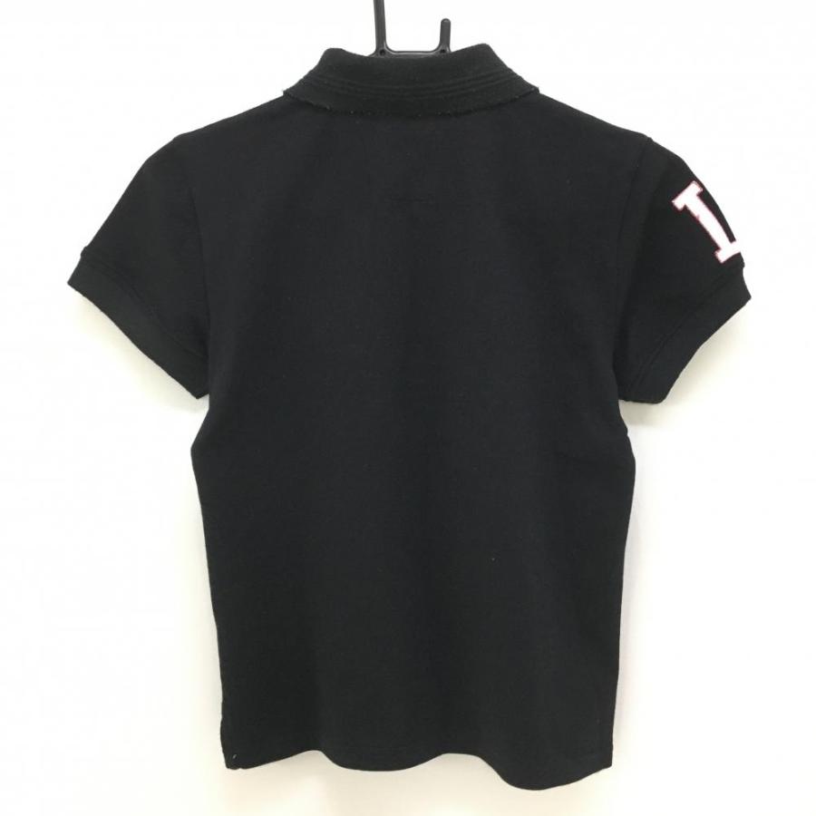 【極美品】マークアンドロナ 半袖ポロシャツ ブラック 38(M) 金ボタン MARK&LONA（マークアンドロナ） 半袖ポロシャツ 黒×白 胸ミニポケット