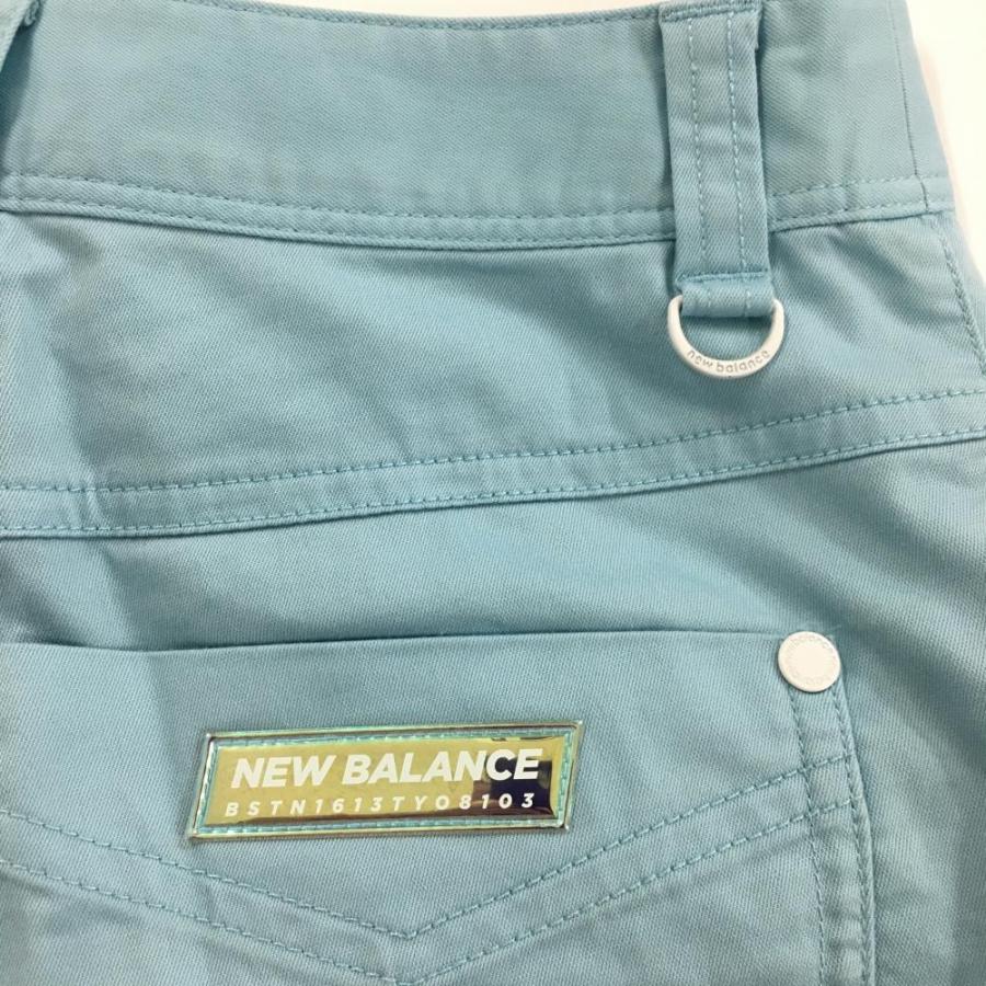 New Balance（ニューバランス） 七分丈パンツ ライトブルー ロゴ
