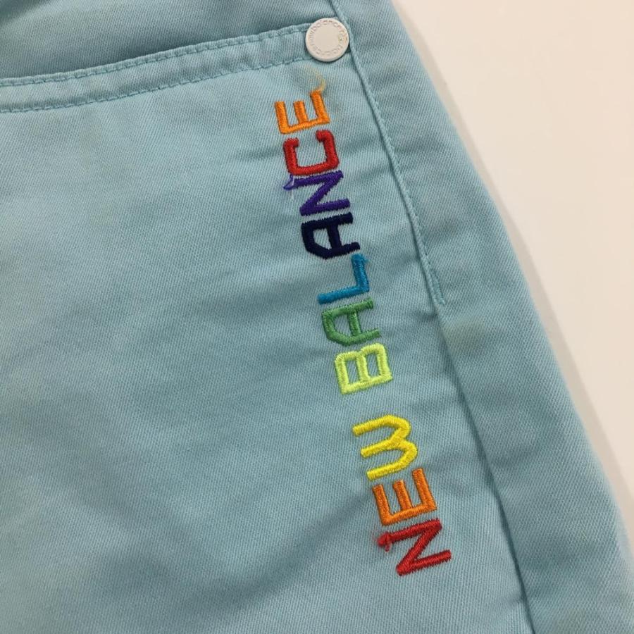 New Balance（ニューバランス） 七分丈パンツ ライトブルー ロゴ