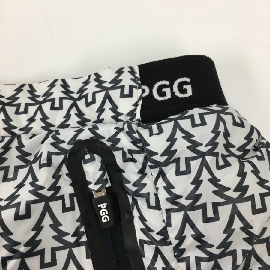 超美品】PGGパーリーゲイツ レイヤードパンツ 黒×白 裏微起毛 ツリー柄