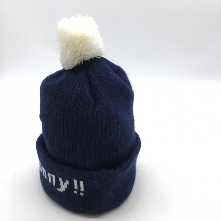 PEARLY GATES パーリーゲイツ×PEANUTS ニット帽 ネイビー×白