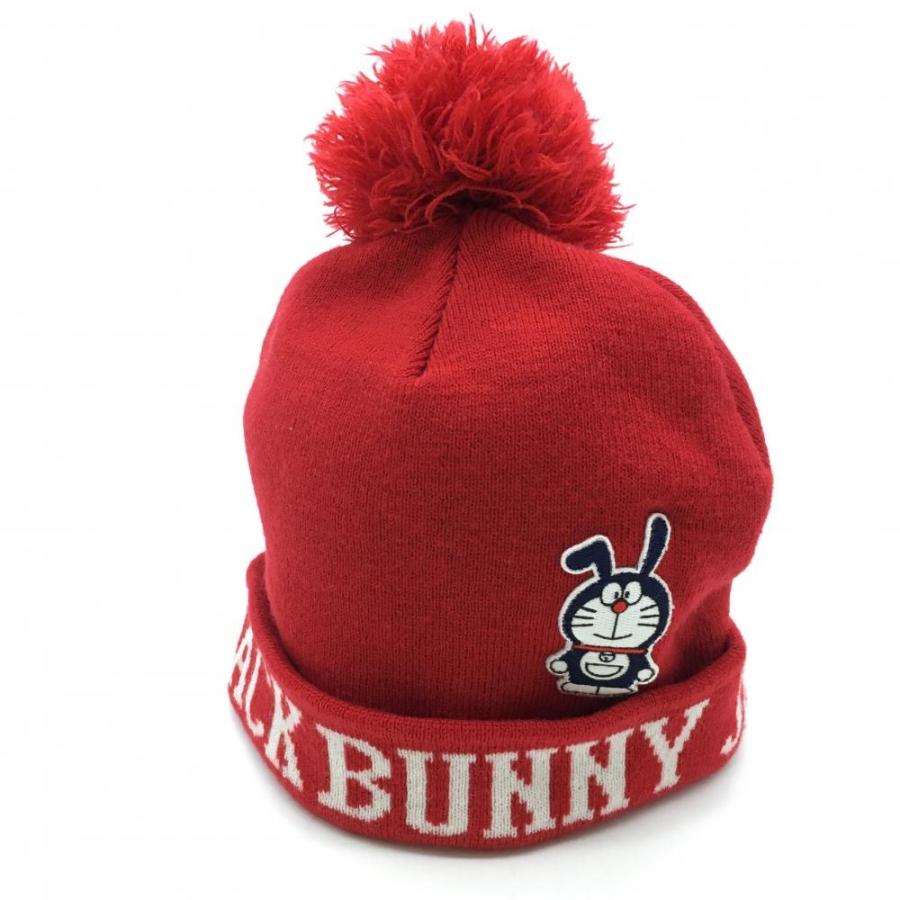 Jack Bunny!! ジャックバニー×ドラえもん ニット帽 レッド×白 アクリル 