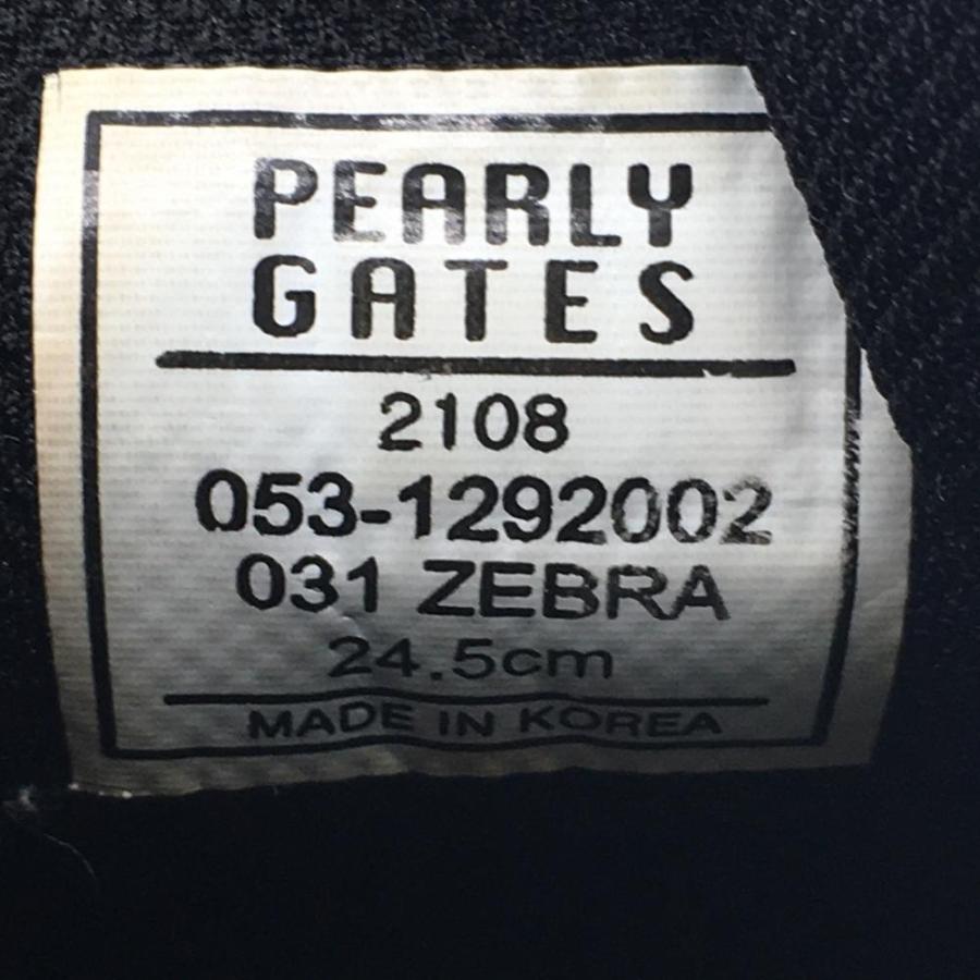 PEARLY GATES（パーリーゲイツ） ゴルフシューズ 黒×白 ゼブラ 053
