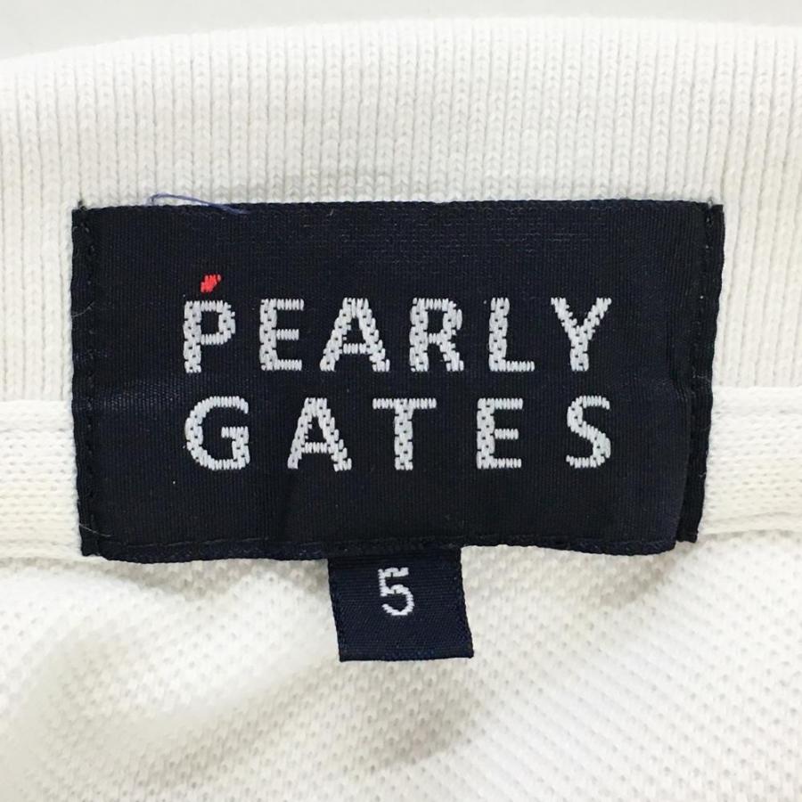 PEARLY GATES（パーリーゲイツ） 半袖ポロシャツ 白×マルチ