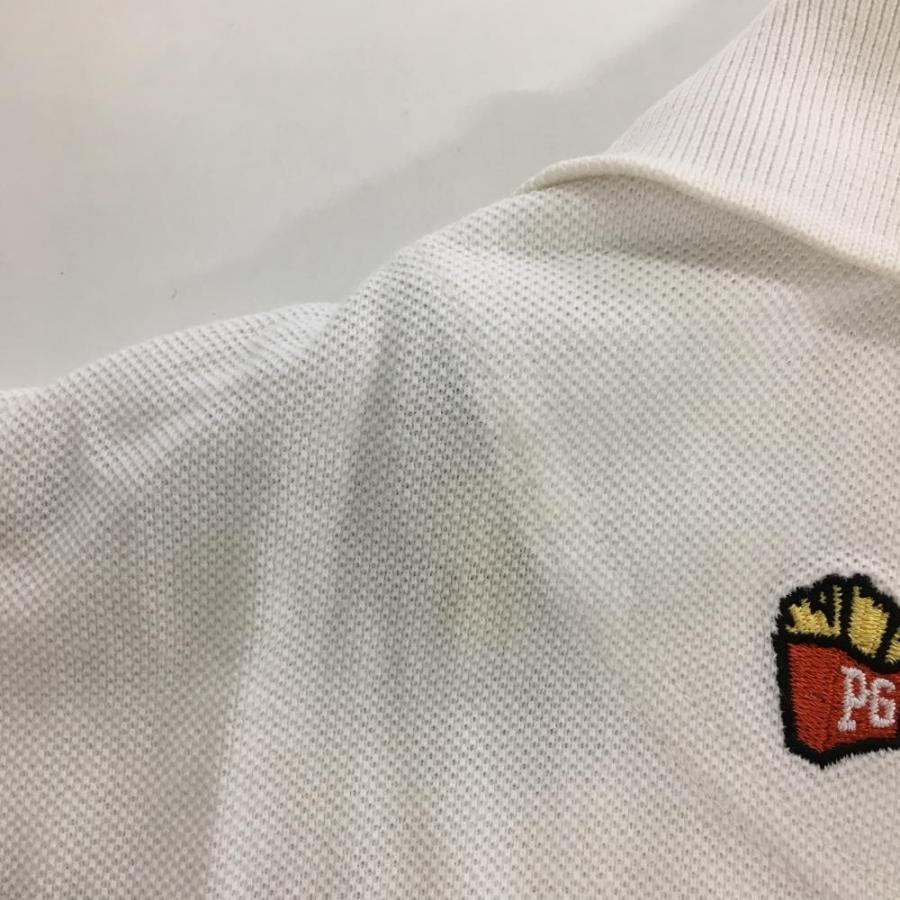 PEARLY GATES ハンバーガー柄ポロシャツ サイズ1 PEARLY GATES（パーリーゲイツ） 半袖ポロシャツ 白×マルチ