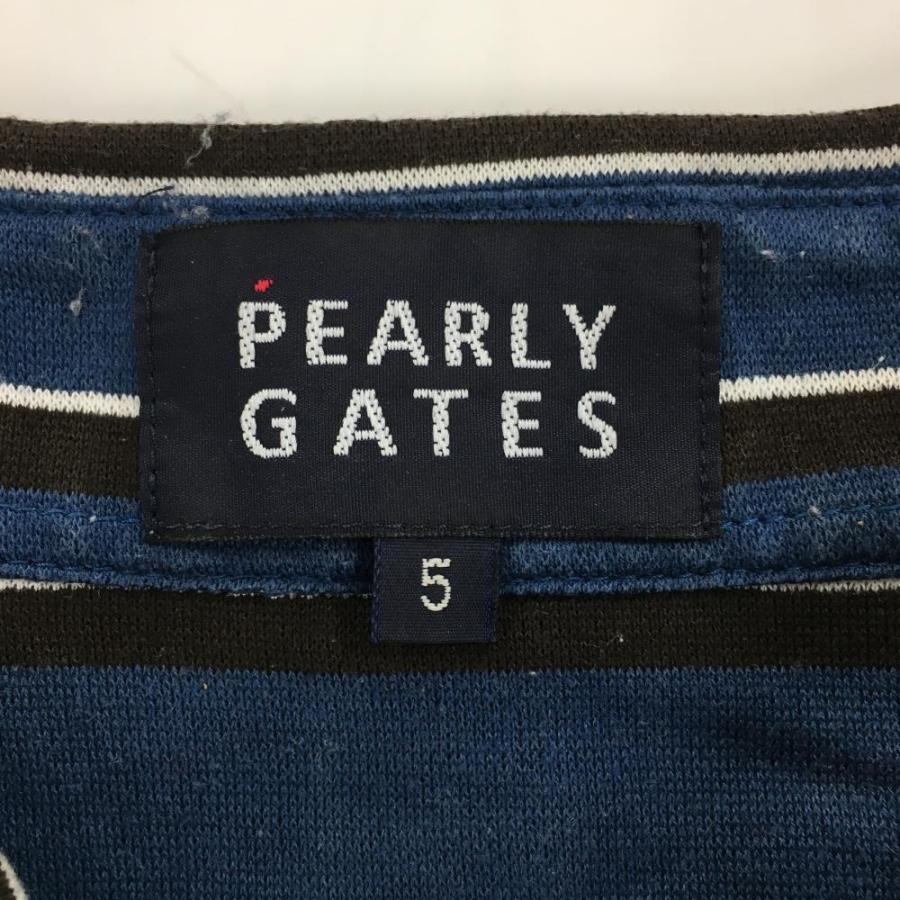 PEARLY GATES（パーリーゲイツ） 長袖ポロシャツ ネイビー×黒