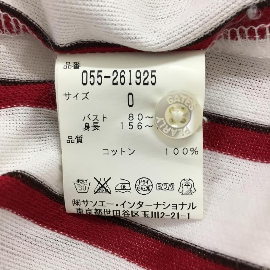 PEARLY GATES（パーリーゲイツ） 七分袖シャツ レッド×白 ストライプ