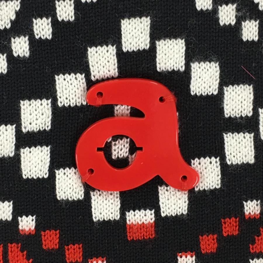 archivio（アルチビオ） ニットスカート 黒×白×レッド 上部ストライプ