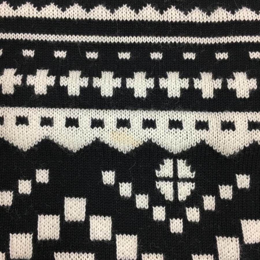 archivio（アルチビオ） ニットスカート 黒×白×レッド 上部ストライプ