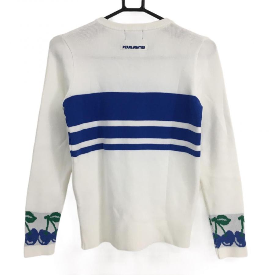 パーリーゲイツ　ニット PEARLY GATES パーリーゲイツ セーター 白×ブルー 袖口