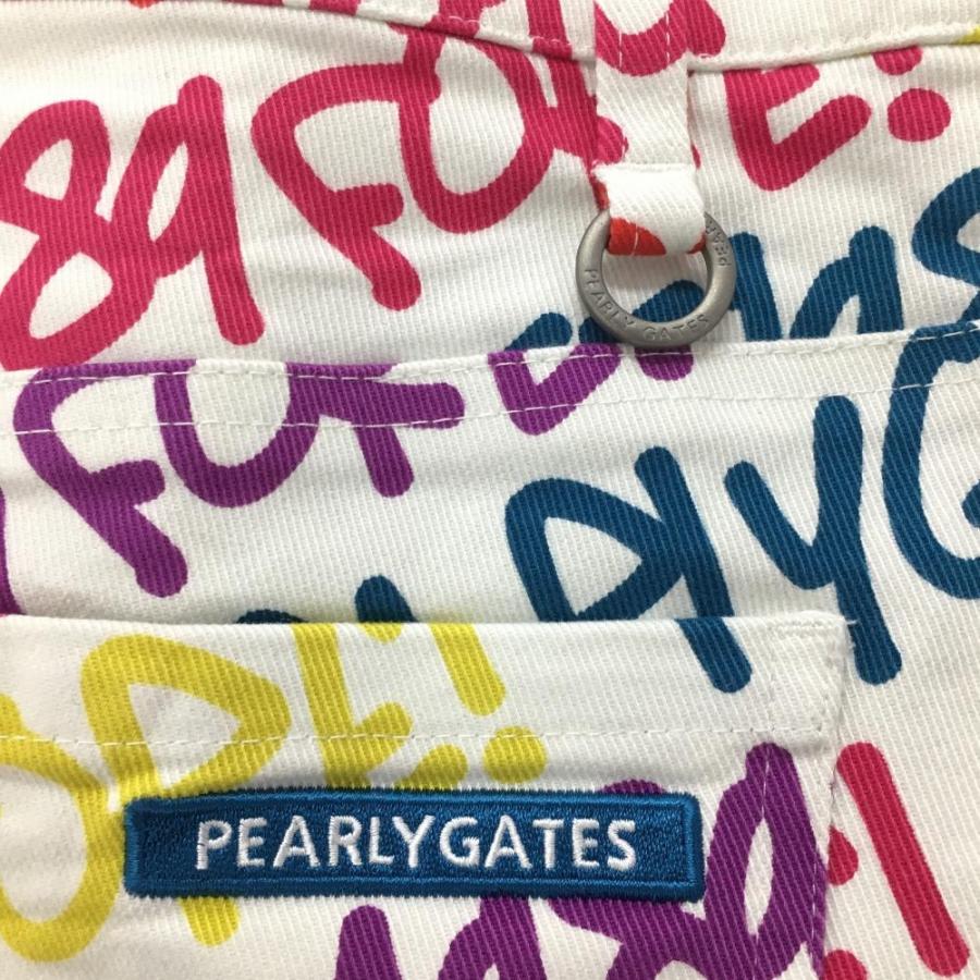 PEARLY GATES パーリーゲイツ スカート 白×マルチ ロゴ総柄 PEARLY GATES パーリーゲイツ スカート 白×マルチ ロゴ総柄