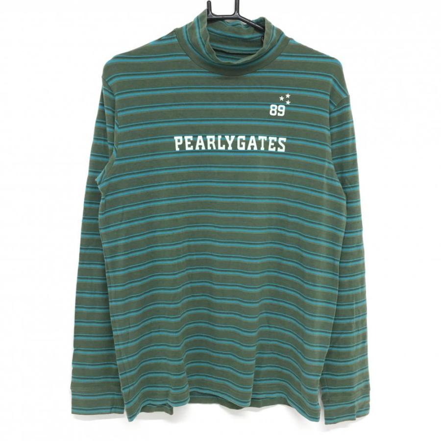 パーリーゲイツメンズハイネックシャツ PEARLY GATES パーリーゲイツ 長袖ハイネックシャツカーキ