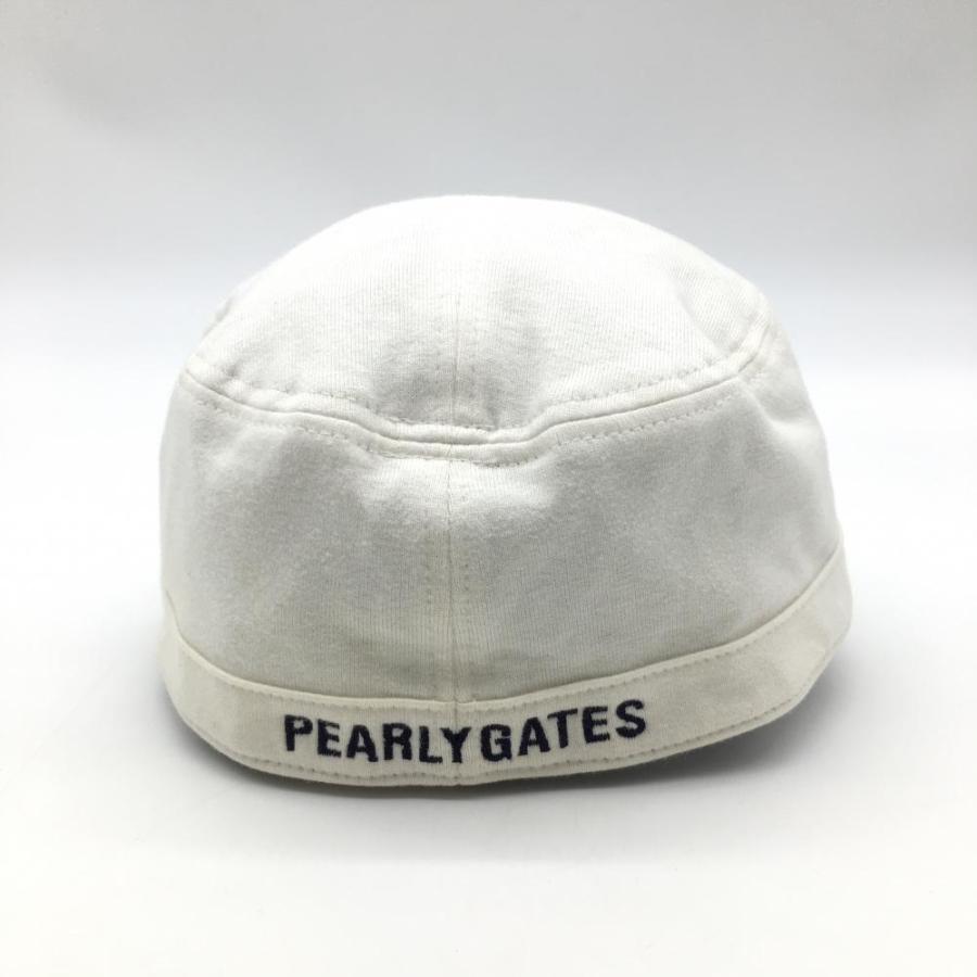 PEARLY GATES（パーリーゲイツ） ワークキャップ 白×レッド コットン