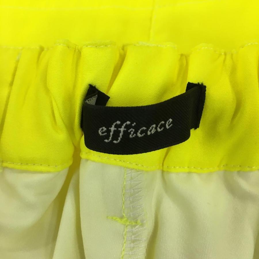 efficace（エフィカス） スカート 蛍光イエロー 裾ロゴ 内側インナー