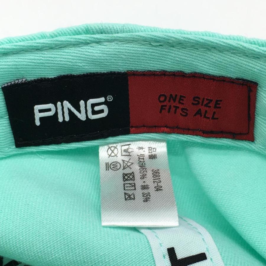 PING（ピン） キャップ ミントグリーン×白 ビッグロゴ刺しゅう ONE