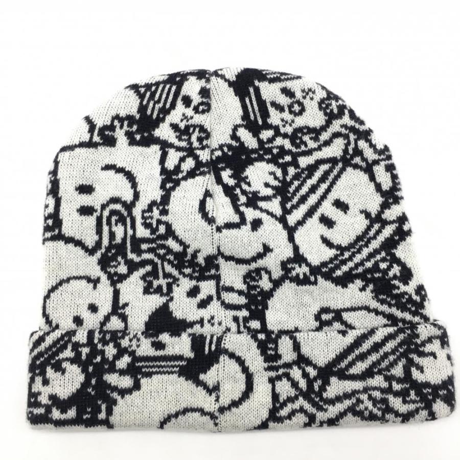 【超美品】パーリーゲイツ×MR.MEN LITTLE MISS ニット帽 黒×白 総柄  FR ゴルフウェア PEARLY GATES／10%OFF価格｜reonard｜02