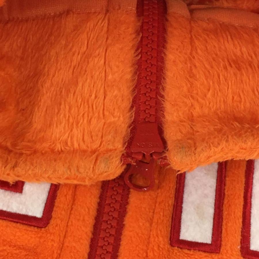 カッパ フリースアウターベスト オレンジ×白 裏ボア レディース