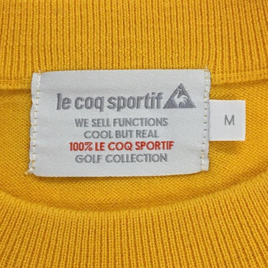 le coq sportif ルコック セーター オレンジイエロー×白 ニット ウール