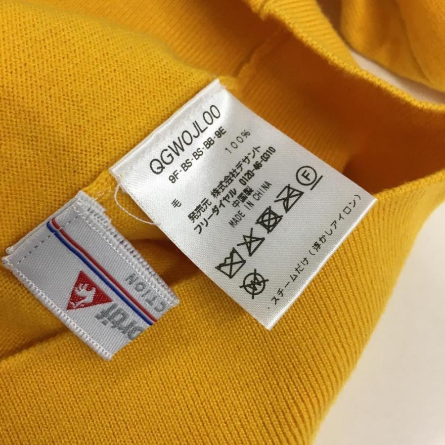 le coq sportif ルコック セーター オレンジイエロー×白 ニット ウール