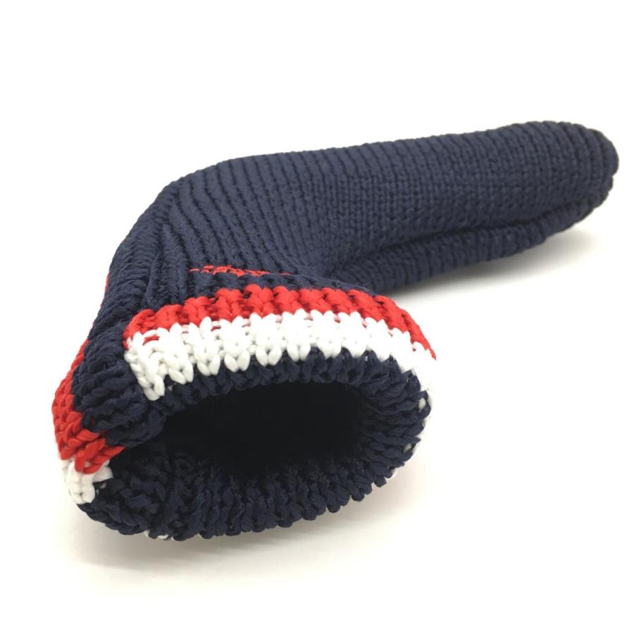 超美品】ビームスゴルフ ニットパターカバー ネイビー×レッド