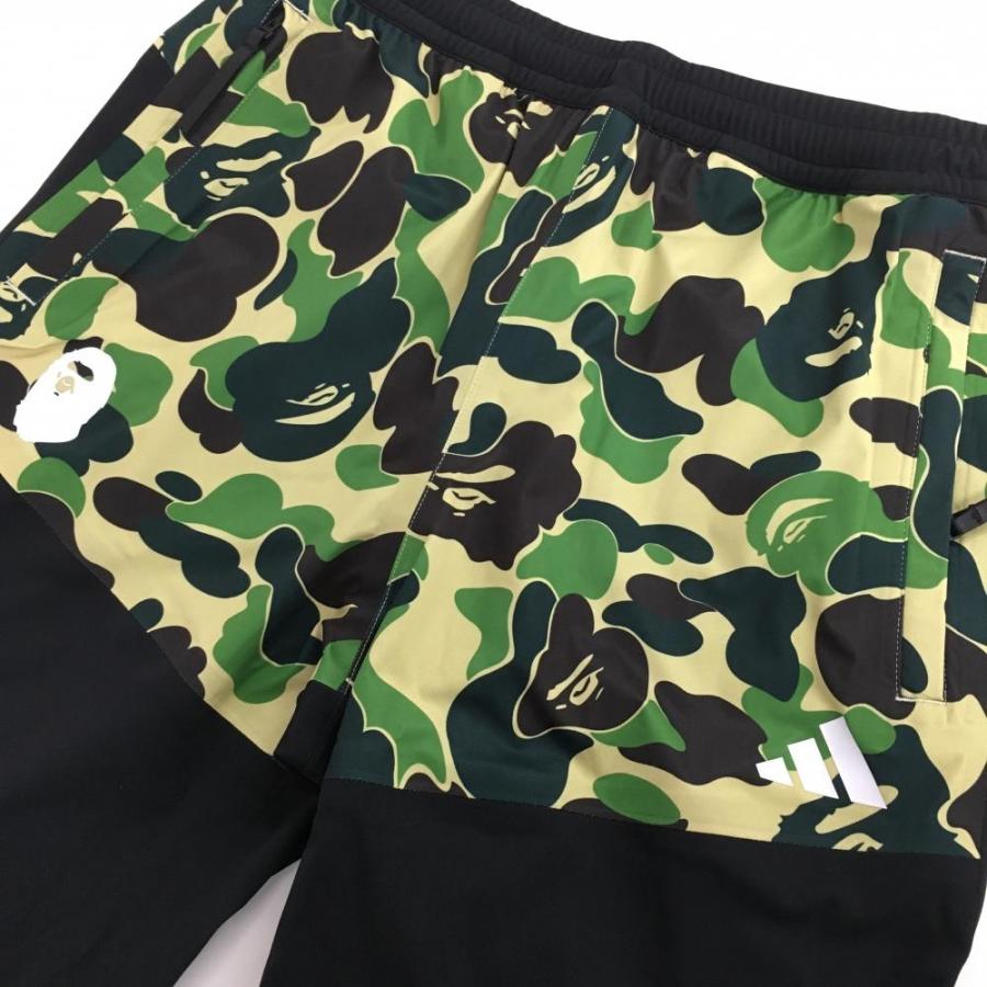 adidas アディダス×A BATHING APE パンツ 黒×グリーン 一部 adidas アディダス×A BATHING APE パンツ 黒×グリーン 一部