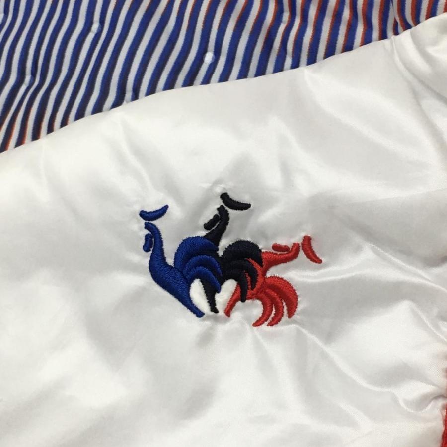 le coq sportif ルコック 中綿ベスト 白×レッド 一部ストライプ