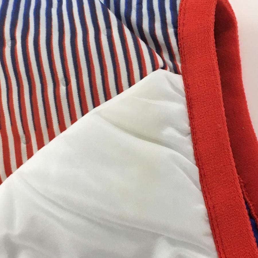 le coq sportif ルコック 中綿ベスト 白×レッド 一部ストライプ