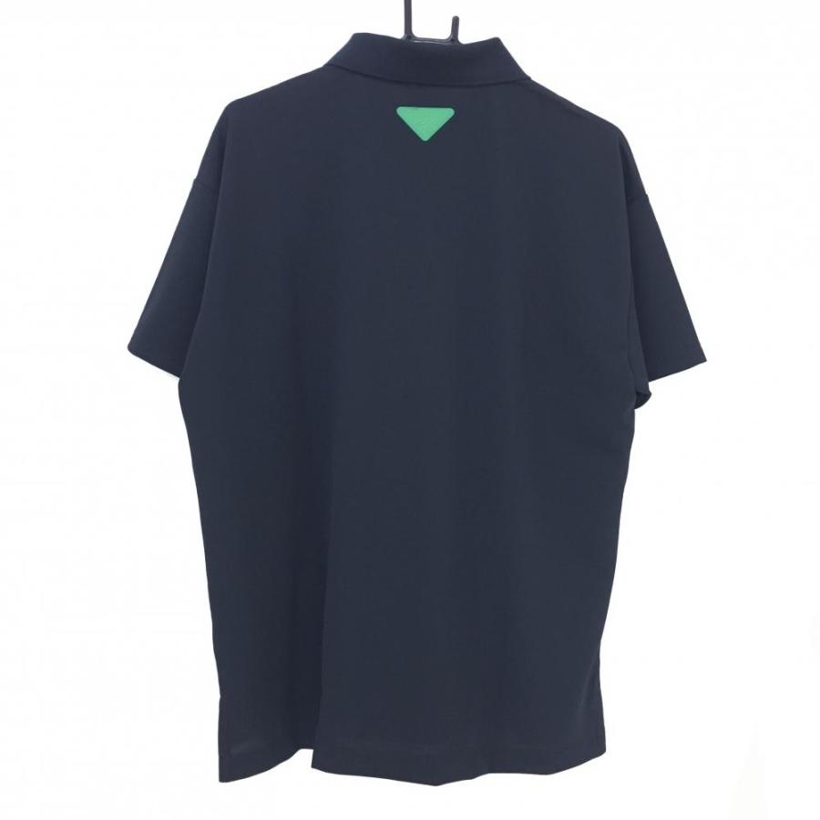 超美品】5525ゴルフ 半袖ポロシャツ ネイビー×白 ロゴ刺しゅう ジップ