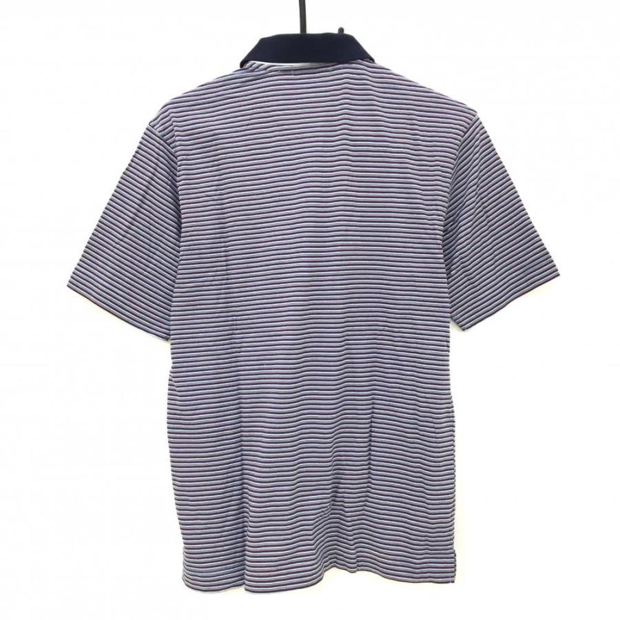 23区GOLF 23区スポーツ 半袖ポロシャツ ネイビー×レッド ボーダー柄