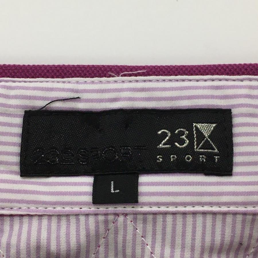 23区GOLF 【美品】23区スポーツ 半袖ポロシャツ パープル ロゴ刺しゅう
