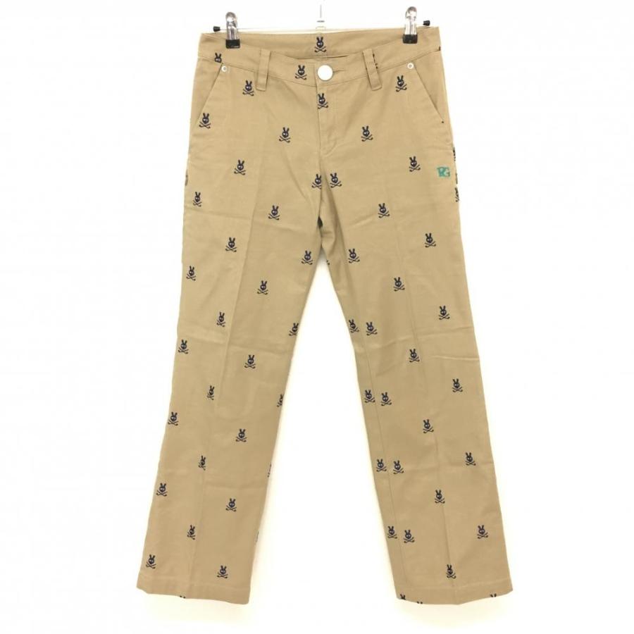 PEARLY GATES スカルパターン レディースパンツ PEARLY GATES（パーリーゲイツ） パンツ ベージュ×ネイビー スカル