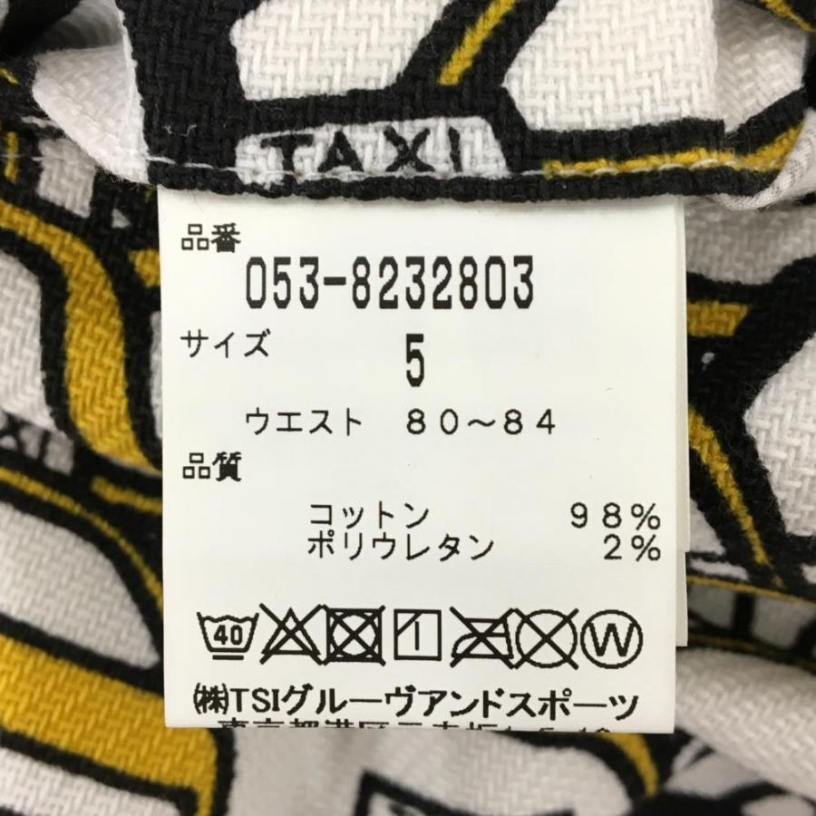 超美品】パーリーゲイツ ハーフパンツ 白×黒 タクシー柄 ストレッチ
