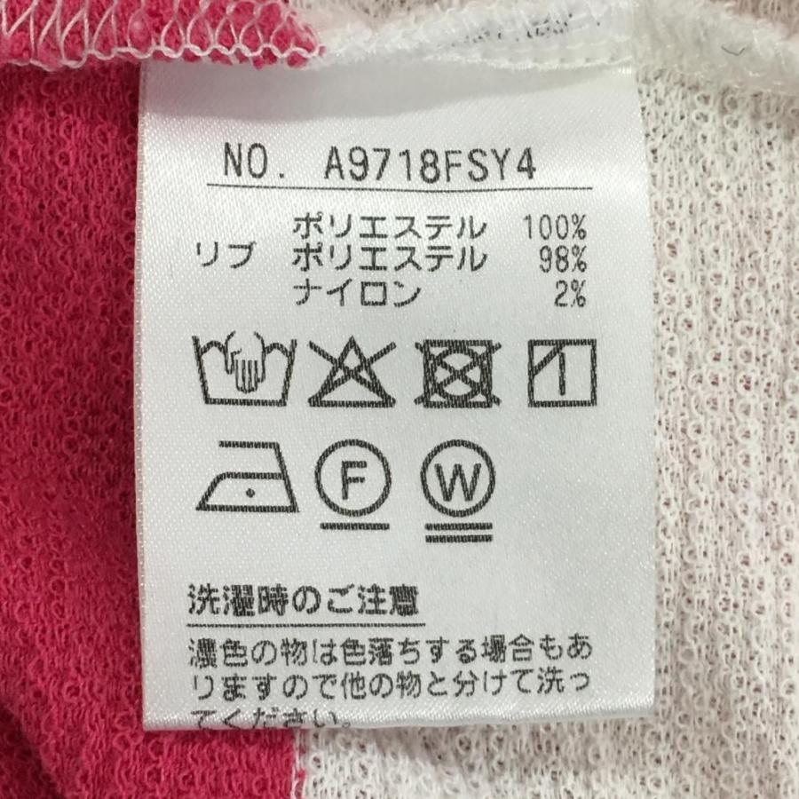 and per se（アンパスィ） 半袖ポロシャツ ピンク×白 ボーダー 織生地