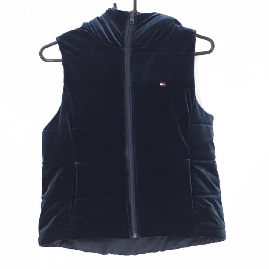 新品タグ付き！トミーヒルフィガー ゴルフ 中綿 リバーシブル ベスト L 超美品】トミーヒルフィガー 中綿リバーシブルベスト ネイビー ベロア