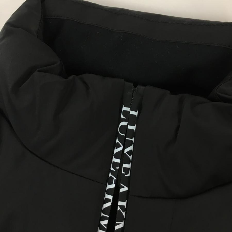 新品】リュクスエイケイエムプラス 中綿ベスト 黒 ファスナーロゴ 異
