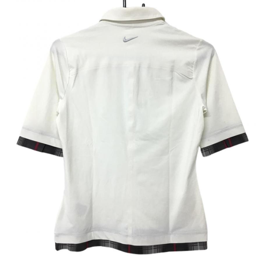 NIKE（ナイキ） ナイキゴルフ 五分袖ポロシャツ 白×グレー 一部