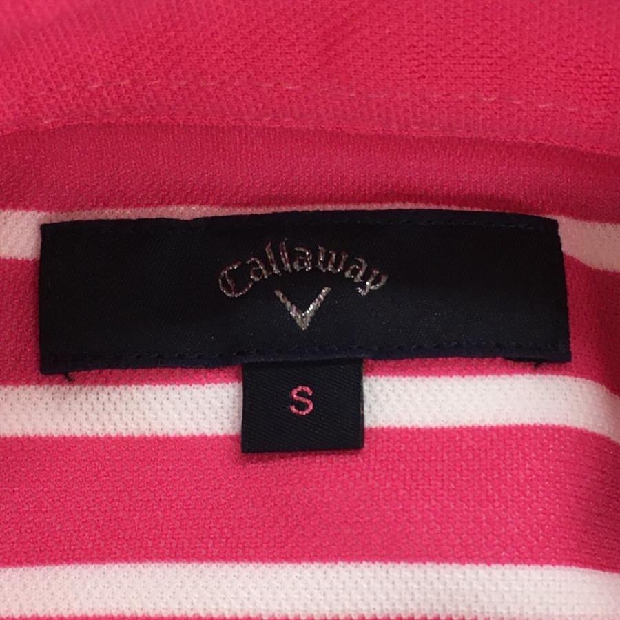 Callaway（キャロウェイ） ワンピース ピンク×白 一部ボーダー ロゴ