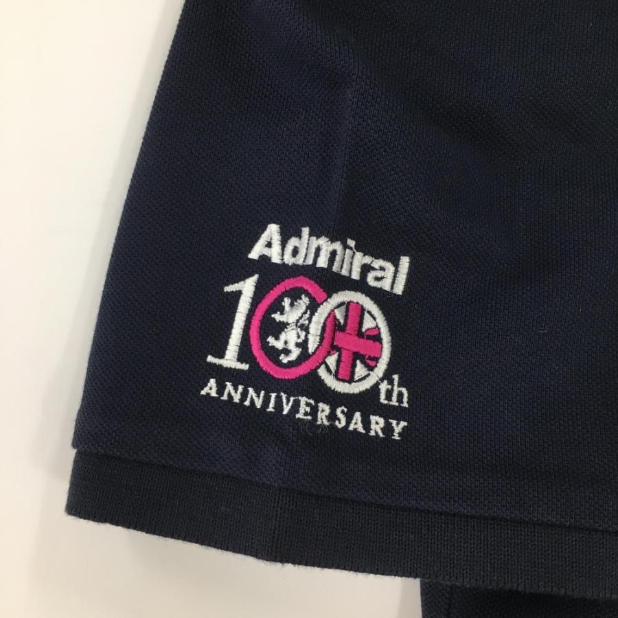Admiral（アドミラル） 半袖ポロシャツ ネイビー×ピンク ロゴ刺しゅう