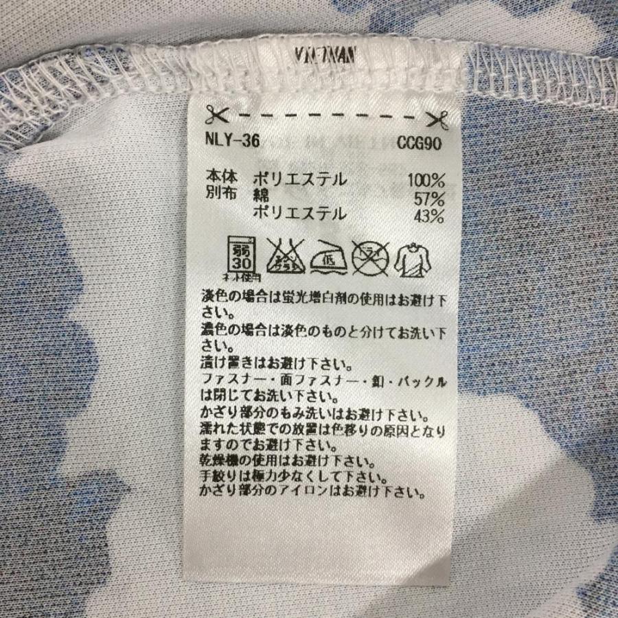 ADIDAS GOLFアディダスゴルフハーフジップ半袖Tシャツ花柄ブルー系 L ADIDAS GOLFアディダスゴルフハーフジップ半袖Tシャツ花柄ブルー系 L