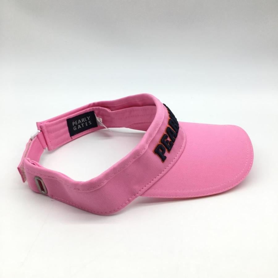 パーリーゲイツ サンバイザー ピンク　新品 PEARLY GATES（パーリーゲイツ） サンバイザー ピンク×ネイビー 立体
