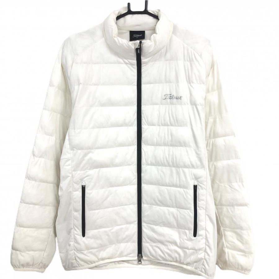 Titleist タイトリスト 中綿ジャケット レディース ゴルフ タイトリスト 中綿ジャケット 白×黒 ロゴプリント レディース LL