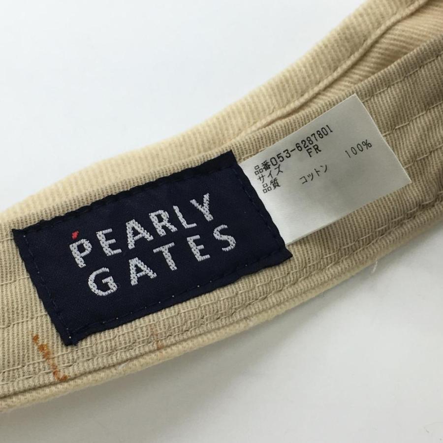 PEARLY GATES（パーリーゲイツ） サンバイザー ベージュ×グリーン 立体