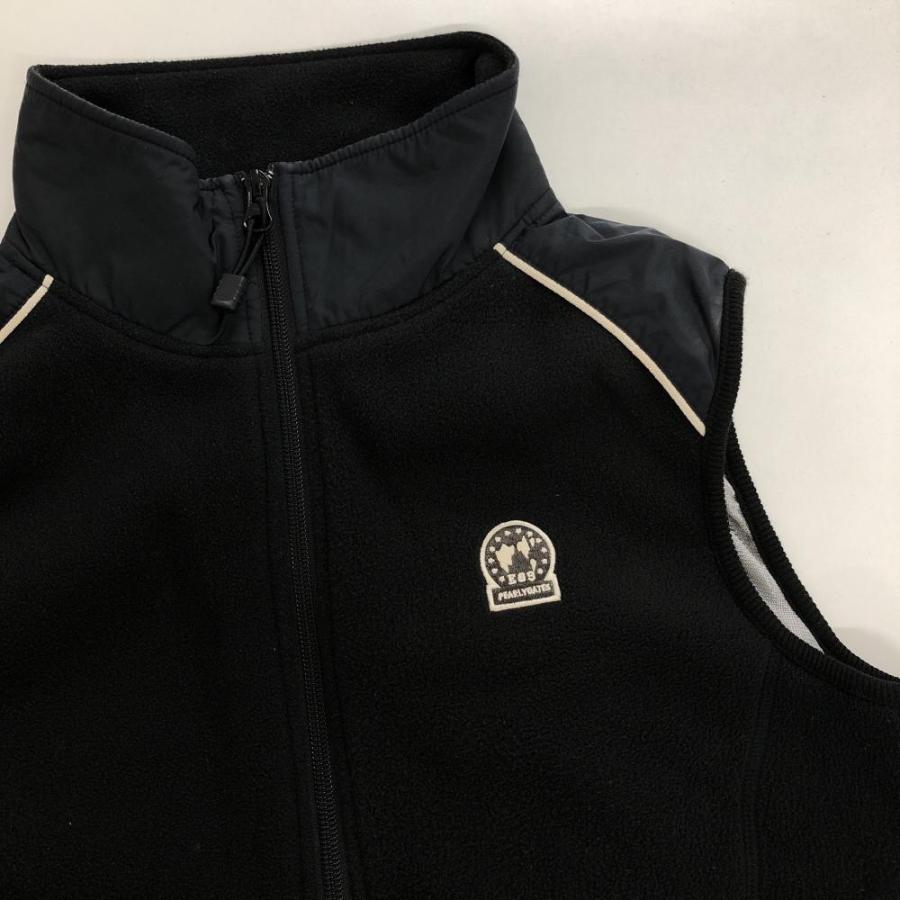美品】パーリーゲイツ アウターベスト 黒 フリース 蓄熱裏地 切替素材 