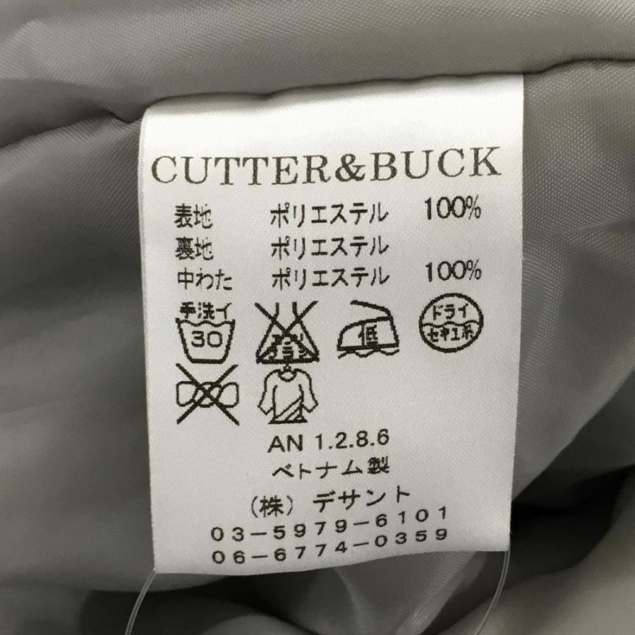 カッターアンドバック 2WAY中綿ジャケット 黒×ライトブルー ロゴ