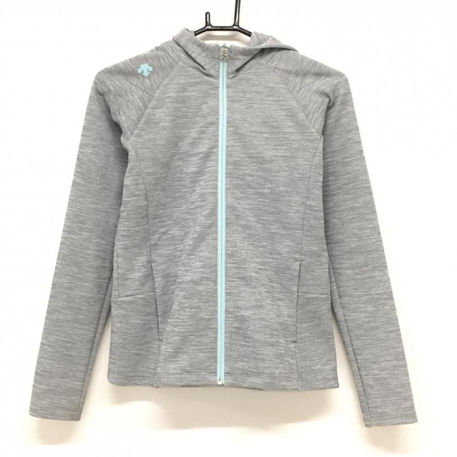 美品】デサントゴルフ ジップパーカー 杢グレー ダンボールニット 中田