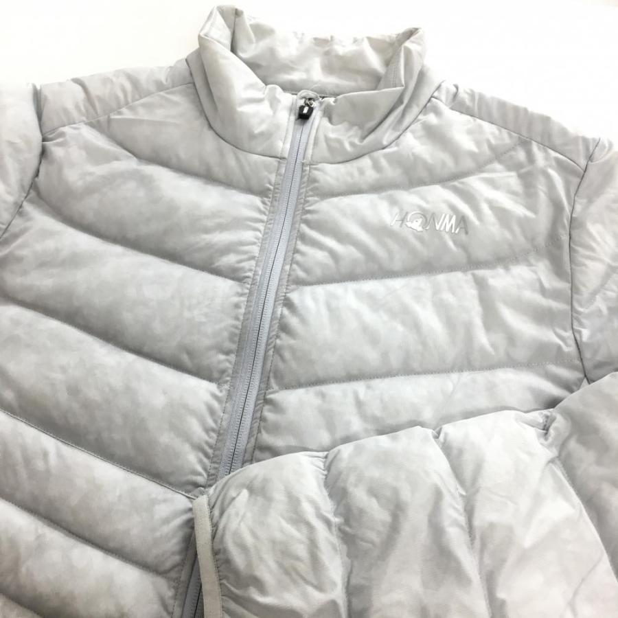 美品】ホンマ 中綿ジャケット ライトグレー 総柄 蓄熱裏地 ストレッチ